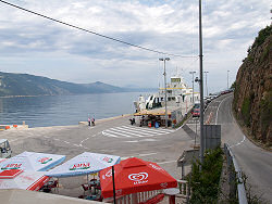 Reisebericht - mit tuifly.com nach Mali Losinj in Kroatien - Fhranlegestelle Merag auf der Insel Cres