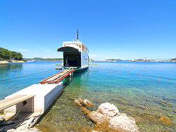 Motorschiff Marina, endgltig festgemacht im Hafen von Mali Losinj