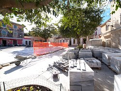 Baustelle Marktplatz Nerezine im Oktober 2007