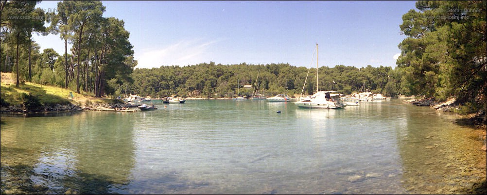 Panoramafotos von der Insel Losinj - die Bucht Krivica auf der Insel Losinj ist aufgrund ihrer geschtzten Lage bei Skippern bekannt und beliebt